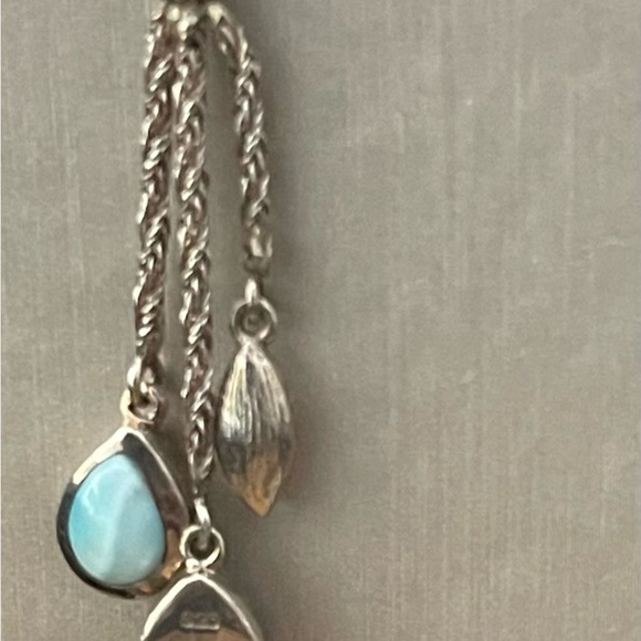 Marahlago Larimar & Australian Opal earrings in Sterling - Picture 3 of 4